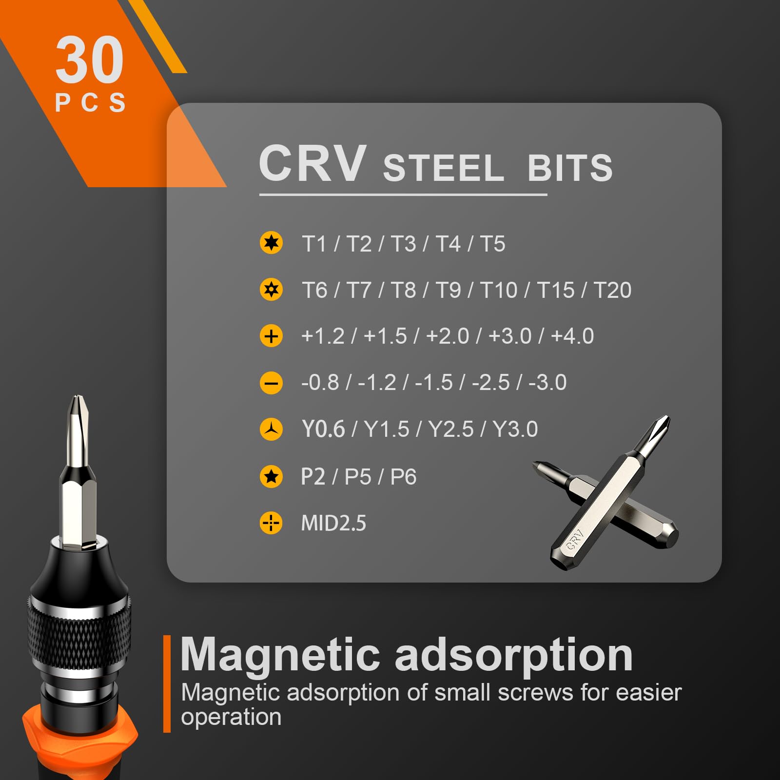 JOREST 40Pcs Small Precision Screwdriver Set with Torx Triwing Phillips, Mini Repair Tool Kit for Macbook, Computer, Laptop, PC, iPhone, PS5, Xbox, Switch, Glasses, Watch, Ring Doorbell, Electronics